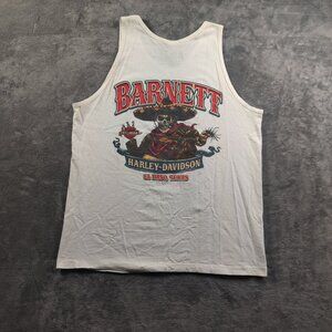 Harley Davidson Tank Top Shirt Men's XL White Sleeveless Barnett El Paso Texas